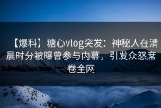【爆料】糖心vlog突发：神秘人在清晨时分被曝曾参与内幕，引发众怒席卷全网