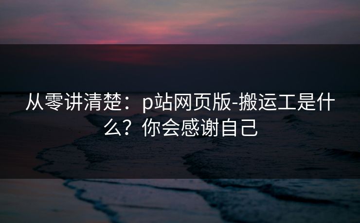 从零讲清楚：p站网页版-搬运工是什么？你会感谢自己