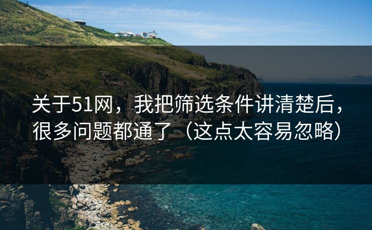 关于51网，我把筛选条件讲清楚后，很多问题都通了（这点太容易忽略）