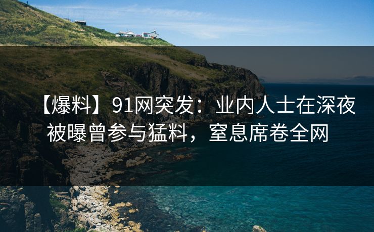 【爆料】91网突发:业内人士在深夜被曝曾参与猛料,窒息席卷全网 【爆料】91网突发:业内人士在深夜被曝曾参与猛料,窒息席卷全网